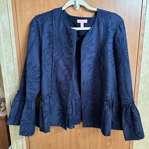 Lilly Pulitzer RARE Navy Blue Peplum jacket size XL